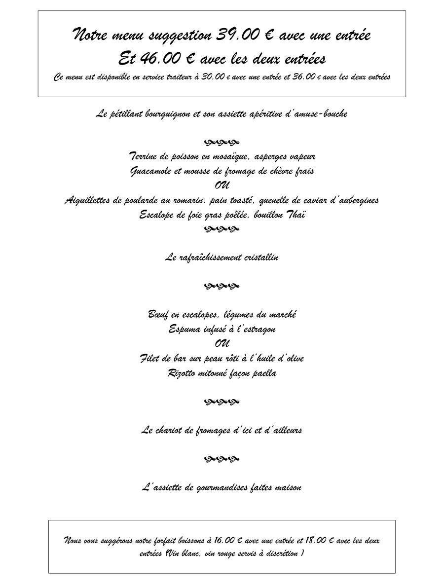 Menus Restaurant Le Saint Georges Menus Restaurant Le Saint Georges