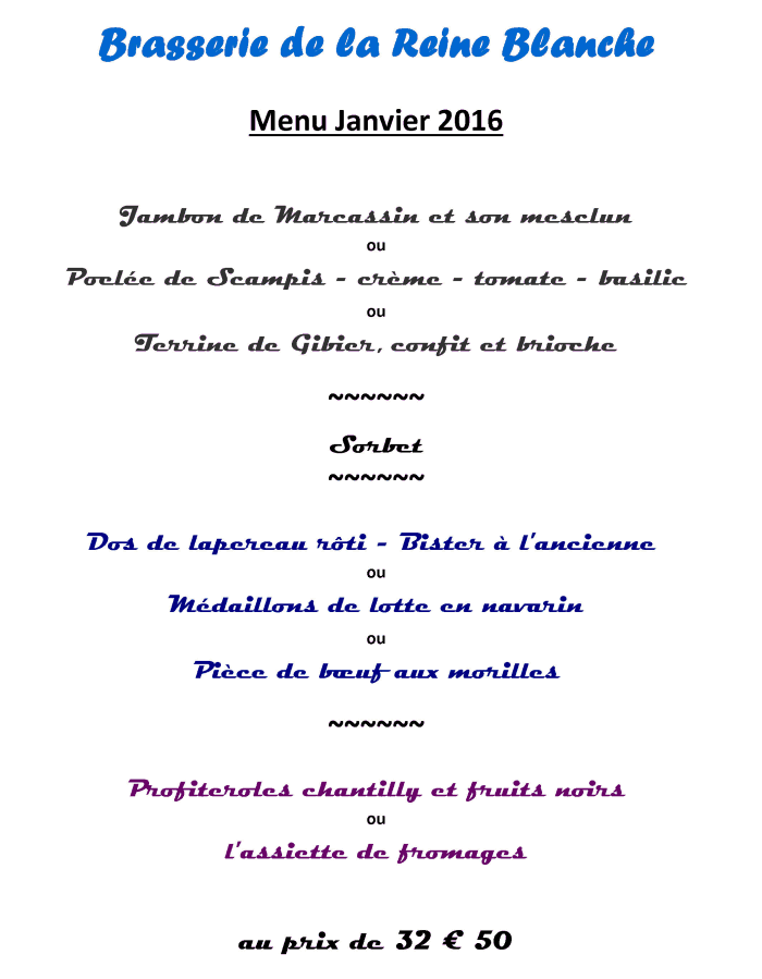 Menus et carte pour La Reine Blanche Brasserie à Namen