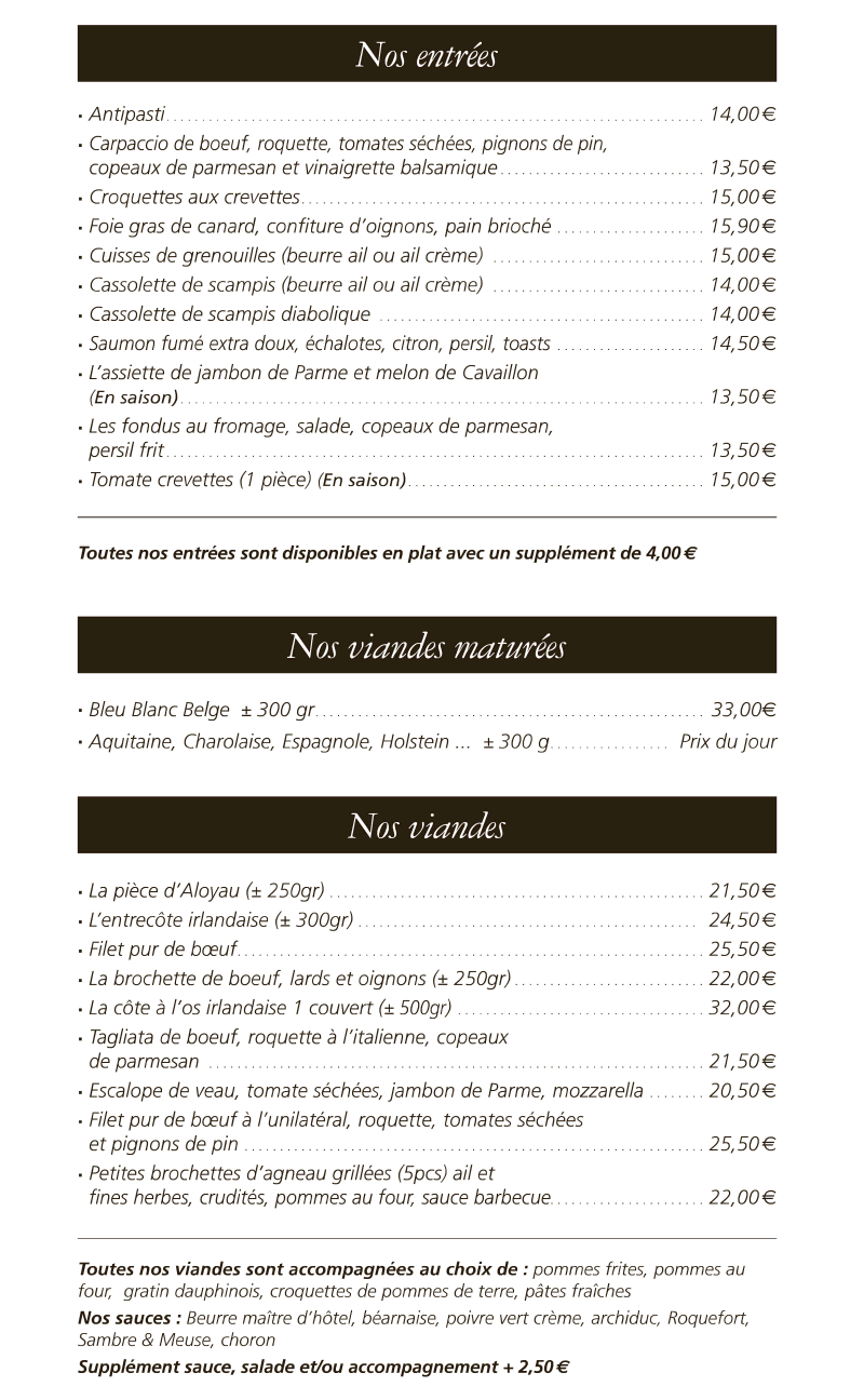 Restaurant Le Limousin La Carte Restaurant Le Limousin La Carte