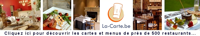 Les cartes et menus de centaines de restaurants de Belgique