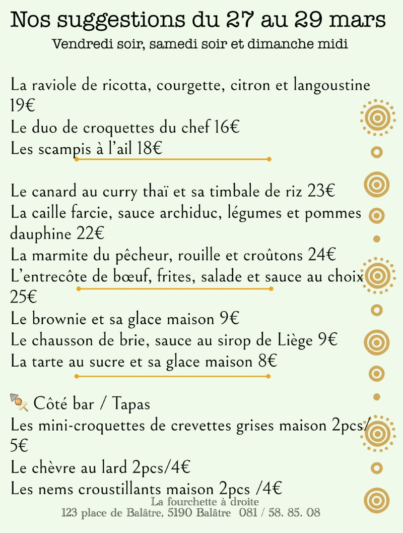 La Fourchette à Droite