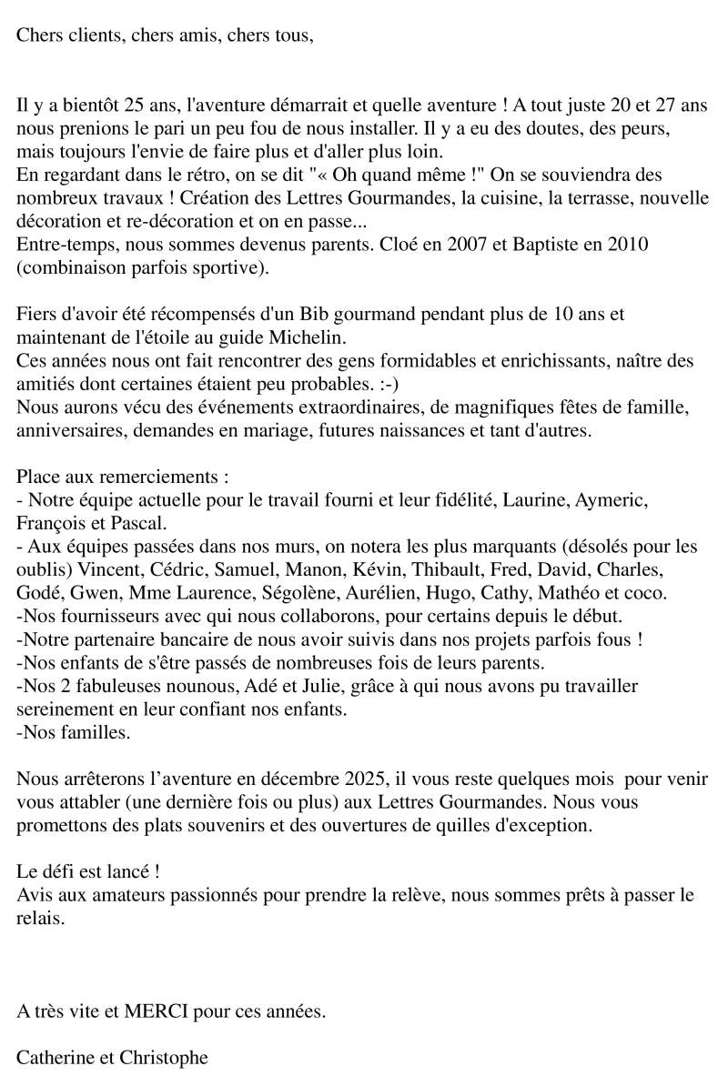 Lettres Gourmandes