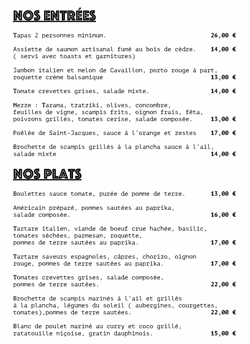 La table de l'épicerie