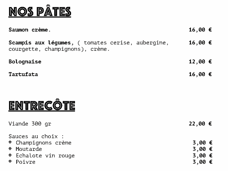 La table de l'épicerie