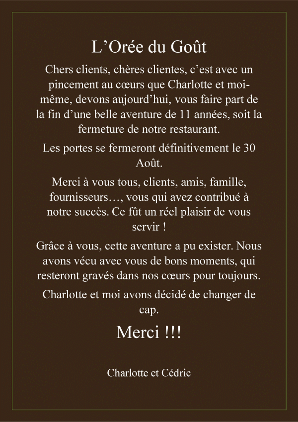L'Orée du goût