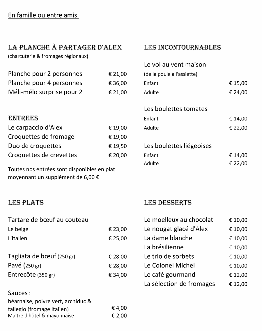La Table d'Alex